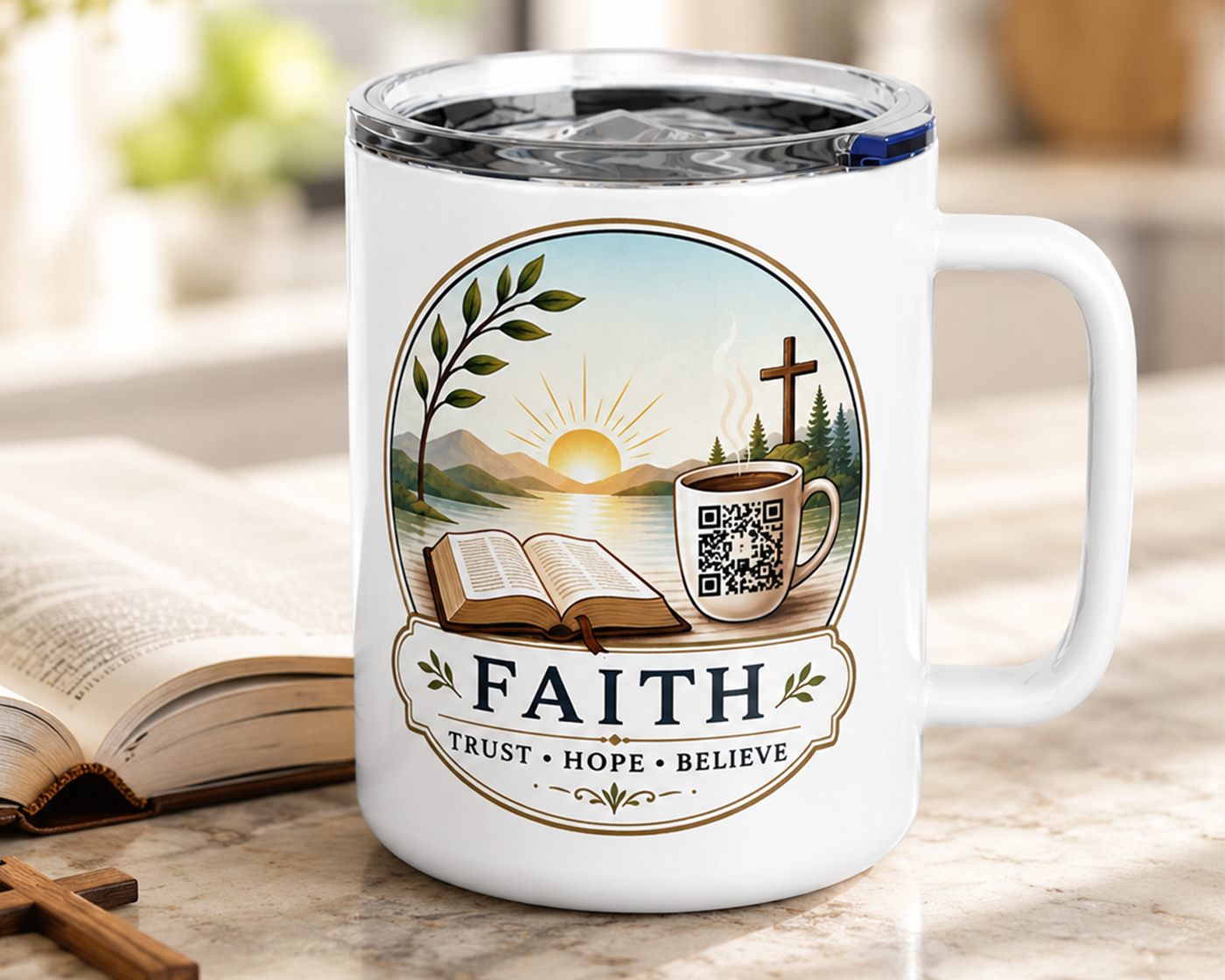 Faithful Olive SS mug front